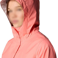 Veste de pluie imperméable et coupe-vent pour femme, style bomber universitaire à capuche, légère et décontractée, pour le sport en extérieur, Peach Sun