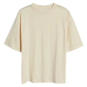 Men Oversized Drop Shoulder Punk Style <b>Skull</b> Print Short Sleeve O-Neck <b>T</b>-<b>Shirt</b> 100% Cotton Quick Dry Beige - Product Image 2