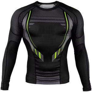 Tendance du moment : Rashguard personnalisé avec logo brodé pour homme - Spandex/Nylon antibactérien et séchage rapide, service OEM sur mesure - Product Image 1