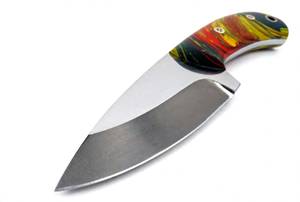Outil utilitaire artisanal en acier bicolore à lame pointue, avec manche en résine acrylique à effet tourbillon - Product Image 5