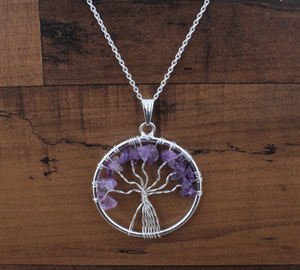 Collier Arbre de Vie en Peridot Brut Naturel Serti en Bezel, Enroulé sur Fil, Argent Sterling 925, Bijou Vintage de Guérison Unisexe - Product Image 3