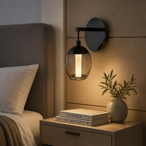 Modern LED Glass <b>Wall</b> Lamp with Metal Frame for Indoor Bedroom <b>Lighting</b> with LED 9W CRI≥80 CT 3000K - Product Image 5
