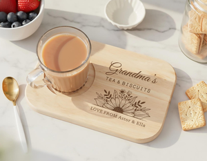 Bandeja de Servir de Madera Personalizada, Rectangular, Grabada, para Té, Café, Galletas, Plato Hecho a Mano con Diseño Minimalista - Product Image 4