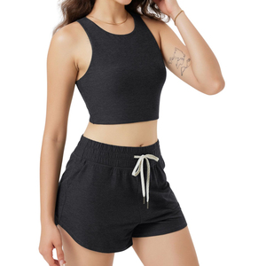 New Women Crop Top and Shorts <b>Set</b> Casual <b>Lounge</b> Wear <b>Two</b> <b>Piece</b> Outfit Yoga Fitness Workout <b>Set</b> Custom Wholesale OEM ODM - Product Image 4