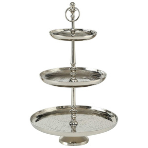 Modern Round Metal Cake Stand with Matte Finish and Strong Base for Contemporary Dessert Styling - Product Image 3