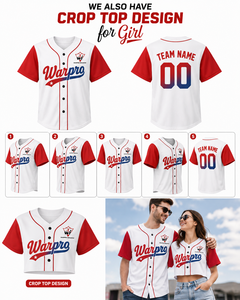Maillot de baseball personnalisé pour homme, blanc et rouge, de qualité supérieure, avec boutons, uniforme d'équipe sportive - Product Image 5