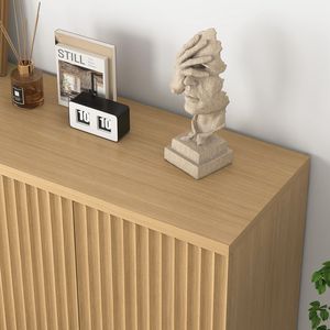 62.60\" Wooden <b>Sideboard</b> Cabinet with 4 Doors and Shelves <b>for</b> <b>Kitchen</b> Coffee Bar or Office-Buffet Credenza and Storage - Product Image 4