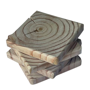 Premium Handcrafted Wood <b>Coasters</b> Set Of 6 Eco-Friendly Round Wooden <b>Drink</b> <b>Coasters</b> With Natural Grain For Home Hotel Decoration - Product Image 5