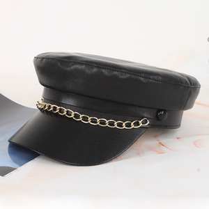 Washed Denim <b>Vintage</b> Fiddler <b>Cap</b> Streetwear Flat Top Sailor <b>Cap</b> Velvet Texture Luxury Fiddler <b>Cap</b> Chic Women Fashion Visor Hat - Product Image 4