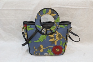 Bolso de mano de lona con bordado floral estilo ari de Cachemira, bolso de hombro, bolso promocional para regalo. - Product Image 4