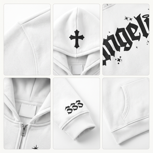 Sweat-shirt à capuche zippé gothique pour homme Y2K - Coton molletonné 420 g/m² - Streetwear - Vente en gros OEM - Product Image 4