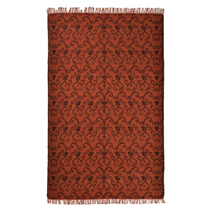 Tapis de zone DECORDEC personnalisé, tufté à la main, en laine écologique, antidérapant, moderne, épais, à rayures horizontales ton sur ton, bleu marine et gris, pour hôtel et salon - Product Image 1