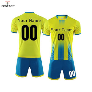 Maillots de football personnalisés avec logo par sublimation, ensemble complet d'uniformes pour équipe avec manches courtes, antibactériens et à séchage rapide pour adultes unisexes - Product Image 1