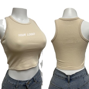 OEM Printed Embroidery Women'S Clothing Summer 2024 Custom Blank Crop <b>Top</b> Wholesale Cheap Women Casual Cotton Tank <b>Top</b> for Women - Product Image 1