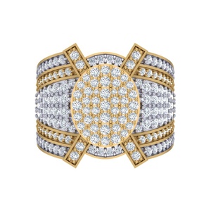 แหวนเพชรเลี้ยงในห้องปฏิบัติการสำหรับผู้ชาย ดีไซน์หรูหรา สำหรับงานแต่งงานและงานหมั้น ทองแท้ 10K/14K/18K สีเหลือง/ขาว/โรสโกลด์ แบบคลัสเตอร์ เครื่องประดับสำหรับผู้ชาย - Product Image 2