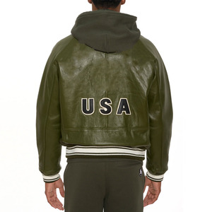 Veste en cuir pour homme style universitaire, vêtement décontracté coupe-vent, taille et couleur personnalisées, pour adultes et garçons - Product Image 5