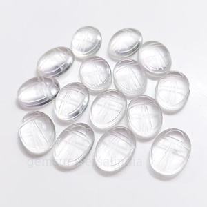 Pierre précieuse sculptée à la main en quartz naturel, scarabée égyptien 18 mm, pour la fabrication de bijoux, vente en gros - Product Image 2