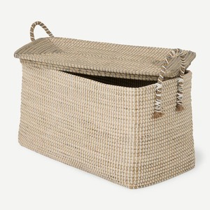 <b>Rectangle</b> Natural Seagrass <b>Storage</b> <b>Baskets</b> with Handles and Lid Handmade <b>Storage</b> <b>Basket</b> Wholesale eco-friendly Made Viet Nam - Product Image 2