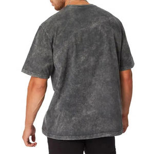 เสื้อยืดผู้ชายสไตล์วินเทจ ย้อมสีแบบฟอกกรด ผ้าฝ้ายเนื้อนุ่ม ระบายอากาศได้ดี ทรงปกติ แขนสั้น สวมใส่สบายๆ สไตล์สตรีทแวร์ - Product Image 2