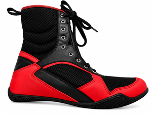 Professional Boxing <b>Boots</b> <b>Black</b> White PU Breathable Lace-Up Pull-On Closure Unisex Protective Gear for Adults - Product Image 2