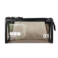 Trousse de Maquillage Transparente en PVC Imperméable, Étui Cosmétique Décontracté à Marque Privée avec Fermeture Éclair, Sac de Rangement de Voyage