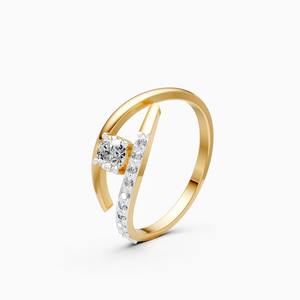 Bague solitaire ronde avec diamants de laboratoire de 0,39 carat en or jaune 9 carats, or blanc, or rose - Product Image 3