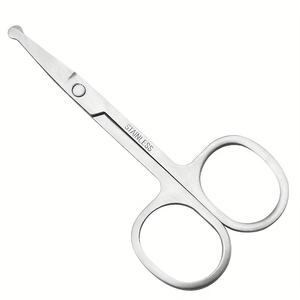 Stainless Steel Curved Round Tip Grooming Eyebrow Eyelash Cutting Nose Hair Beard Trimming Scissors <b>Makeup</b> Beauty <b>Tool</b> - Product Image 2