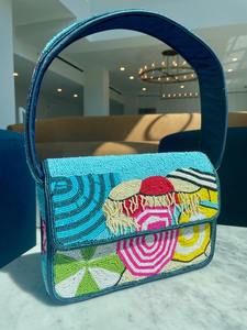 Bolso de mano de mujer con diseño de concha tejida, elegante bolso de playa con cadena de cuentas, bolso de noche para viajes de verano y fiestas en la playa. - Product Image 2