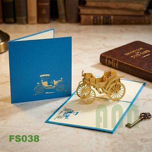 Tarjeta de Felicitación 3D Pop-up Vintage Mercedes de Alta Calidad, Hecha a Mano, con Impresión Personalizada, Artesanía en Papel, FS038 - Product Image 2