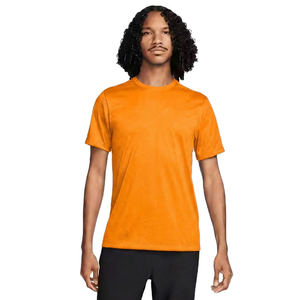 Camiseta de Manga Corta Azul Pacífico para Hombre, Corte Regular, Cuello Redondo, Color Sólido, Informal, de Jersey de Algodón Transpirable - Product Image 5