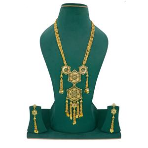 Mejor oferta directa de fábrica Conjunto chapado en oro Estilo clásico Boda y fiesta Joyería Collares India Conjunto de collar de lujo Colección - Product Image 1