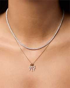 Custom Numbers <b>Pendant</b> Dainty Charm Birthday Date 14K 18K <b>Solid</b> <b>Gold</b> Lab Grown Diamond Everyday Wear Luxury Delicate Jewelry - Product Image 6