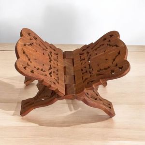 Support pliable en bois sculpté pour Coran – Présentoir islamique pour livres, idéal pour la maison, la mosquée et le bureau - Product Image 3