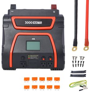 Inverter di Potenza da 3000 Watt con Display LED, Onda Sinusoidale Modificata per Auto, Camion, Barche, Cantieri - Fonte di Alimentazione AC Portatile, Alternative alla Rete Elettrica - Product Image 1