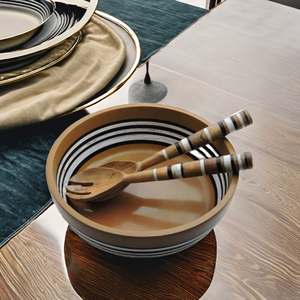 Juego de cucharas para servir juntas de resina de madera de Acacia, juego de cucharas para servir en el hogar del Hotel, restaurante, el mejor juego de cucharas para servir de cuenco de madera - Product Image 1