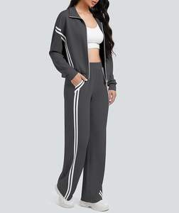 Conjunto Deportivo Casual para Mujer, Transpirable, Ligero, Ecológico, de Forro Polar, Chaqueta con Capucha y Pantalones con Cierre Completo para Otoño, OEM - Product Image 1