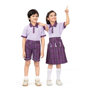 Conjunto de Uniforme Deportivo de Combinación de Colores para Niños, Polo Unisex, Uniforme Escolar con Falda, Otoño, Novedad - Product Image 3