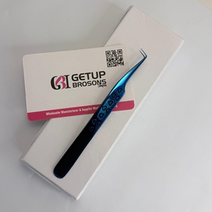 Pinzas para Pestañas Getup Brosons, Acero Inoxidable con Revestimiento de Plasma Azul, Punta Suave de Precisión a 90 Grados, Herramienta para Extensión de Pestañas - Product Image 4