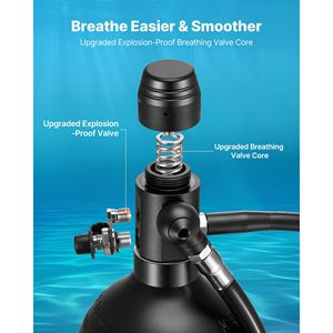 Bombola Subacquea Portatile da 1,9L, Mini Serbatoio ad Alta Pressione Riutilizzabile per Immersioni di 35 Minuti, Respirazione con Ossigeno - Product Image 4