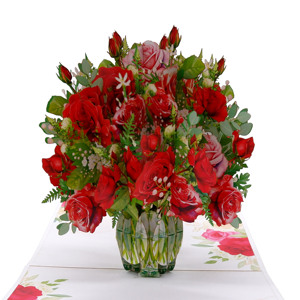 Bouquet de fleurs de rose romantique de haute qualité Viet-craft, carte pop-up 3D, cadeau floral en papier, décoration de table pour mariage, Saint-Valentin, 15 cm - Product Image 2