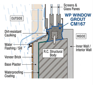 CM167 Waterproof Cement <b>Window</b> Grout - Polymer Modified Gap Filler for <b>Door</b> & <b>Window</b> <b>Frames</b> Installation - Product Image 2