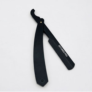 Custom Logo Black Matte ZETOMED PRO Baber Shaving Razor with Stainless Steel Replaceable Single Blade Packaging Included - Product Image 4