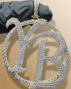 Joyería de Moda, Colgante con Letra Personalizada, Moissanita, Plata 925, Chapado en Oro de 18K, Colgante con Letras Hip Hop, Colgante con Iniciales - Product Image 1