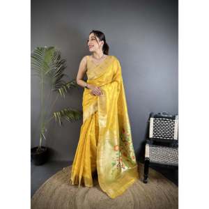 Sari Paithani en tissu épais avec motifs Mina Butti - Accessoires ethniques - Product Image 4