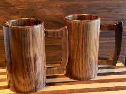 Mug en bois naturel fait main multi-usages, couleur bois naturel, pour bière, thé, café, mariage, bar, fête - Product Image 2