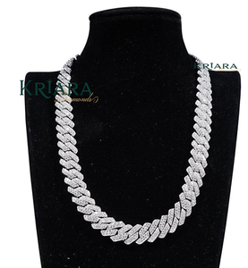 Men's Hip Hop Moissanite Cuban <b>Chain</b> Necklace S925 Silver Rhodium Plated 18K Gold Plated Brilliant Cut Prong Setting <b>Rope</b> <b>Chain</b> - Product Image 3