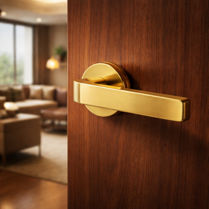 Juego de Manijas para Cerradura de Embutir HI SAFE |   Manija de Puerta de Acero Inoxidable de Primera Calidad |   Diseño Moderno de Lujo |   Acabado en Oro Antiguo Negro Grafito - Product Image 3