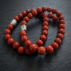 Pulsera de Jaspe Rojo Natural de 8mm con Dije de Buda, Pulsera de Piedras Preciosas, Joyería para Meditación y Yoga, Regalo - Product Image 1