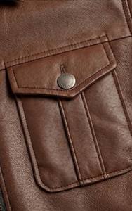 <b>Men</b>’s Waxed Brown <b>Biker</b> Leather <b>Jacket</b> - Product Image 4