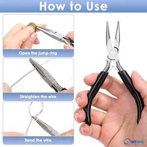 Pinces à bijoux en acier inoxydable à bec chaîne et à bec plat pour la fabrication de bijoux - Product Image 6